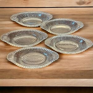 Vintage Set Of 5 Jeanette Glass Company's Flat Banana Split Dishes